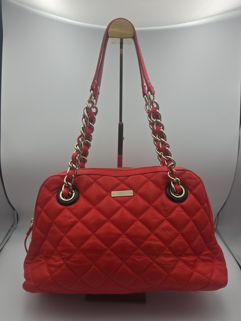 Kate Spade Orange Liberty Street Helena Quilted Chain Med Shoulder Bag (GOOD)🧡